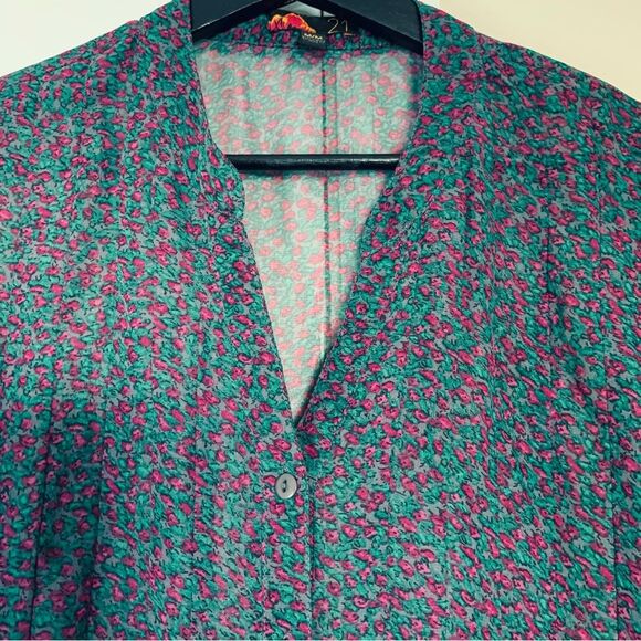 Forever 21 Floral Shear/See-Through Dressy Babydoll Tunic Blouse | Size: M - Picture 2 of 4